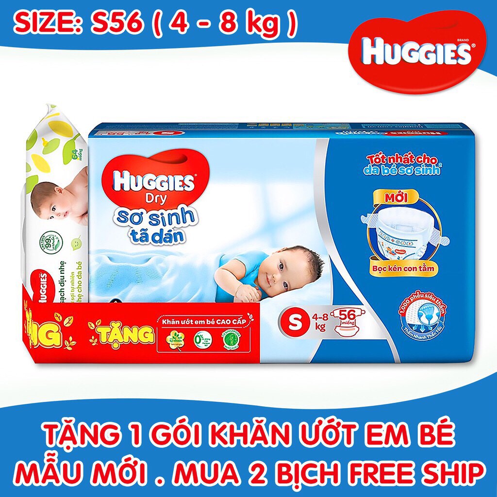Tã dán sơ sinh Huggies S56