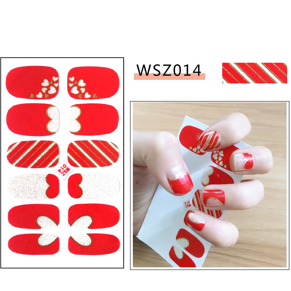 Set 12 Miếng Dán Trang Trí Móng Tay 2D Thủ Công Q12