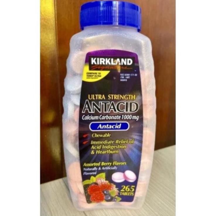 [Date 2023] Kẹo Kirkland Signature Ultra Strength Antacid Calcium Carbonate chai 265 viên