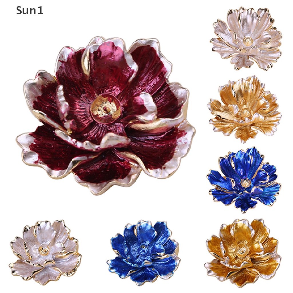 Sun1 &gt; Trâm Cài Áo Đính Đá Zircon Ngọc Trai Hình Hoa Đào Vintage