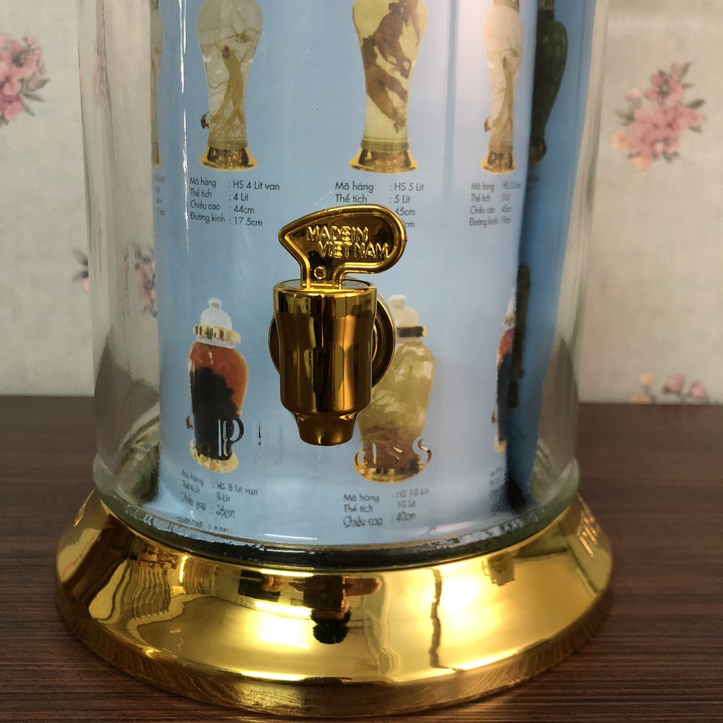 BÌNH NGÂM RƯỢU THỦY TINH CAO CÂP 5 Lít -KHÔNG CHÌ  SẢN XUẤT TẠI VIỆT NAM-THỦY TINH BẮC HẢI