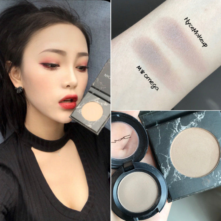 Nycemakeup Phấn mắt trang điểm bắt sáng và cải thiện tông màu xám nâu xám Omega phẳng cho mũi hộp ba trong một