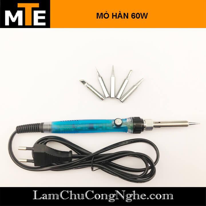 Mỏ hàn thiếc có điều chỉnh nhiệt độ 220V 60W - tặng kèm 5 mũi hàn