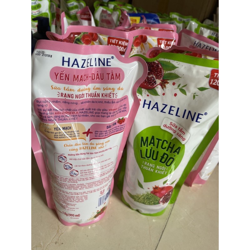 Túi sữa tắm Hazeline 1kg ( túi tiết kiệm)