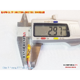 Pin Li-Po 3.7V 110mAh 301730 301731 (Li-Polymer) cho tai nghe Bluetooth, loa Bluetooth, định vị GPS, máy nghe nhạc