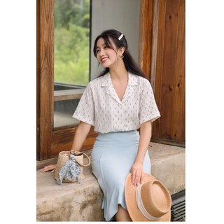 Áo sơ mi nữ pretty ngắn tay có cổ