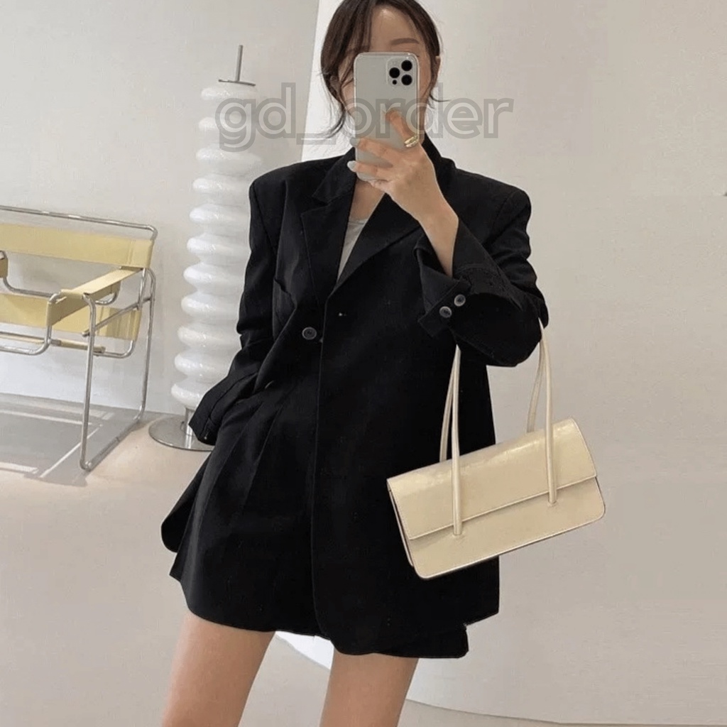 B57|Set bộ vest thanh lịch áo blazer dài tay, quần short ngắn màu xanh, be, đen gd_order