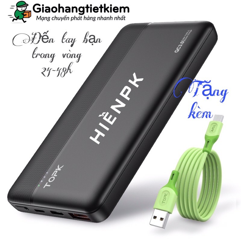 Sạc Dự Phòng TOPK I1015P 18W QC3.0 10000mAh Sạc Nhanh