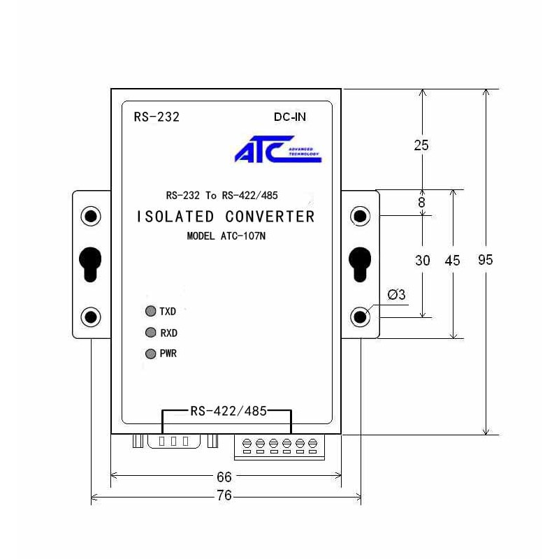 [Mã ELHACE giảm 4% đơn 300K] ATC-107N: Bộ chuyển đổi RS232 sang RS485 RS422 hỗ trợ cách ly quang