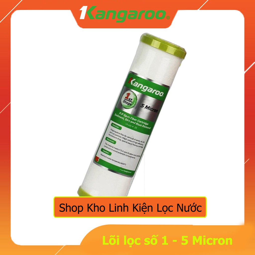 Bộ 3 Lõi Lọc Nước Thô KANGAROO 123 Chính Hãng