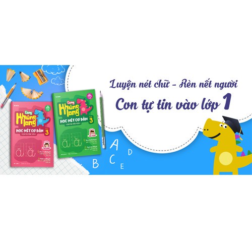 Sách - Cùng khủng long học nét cơ bản quyển 3 chữ cái đầu tiên bé gái MEGAMN9302