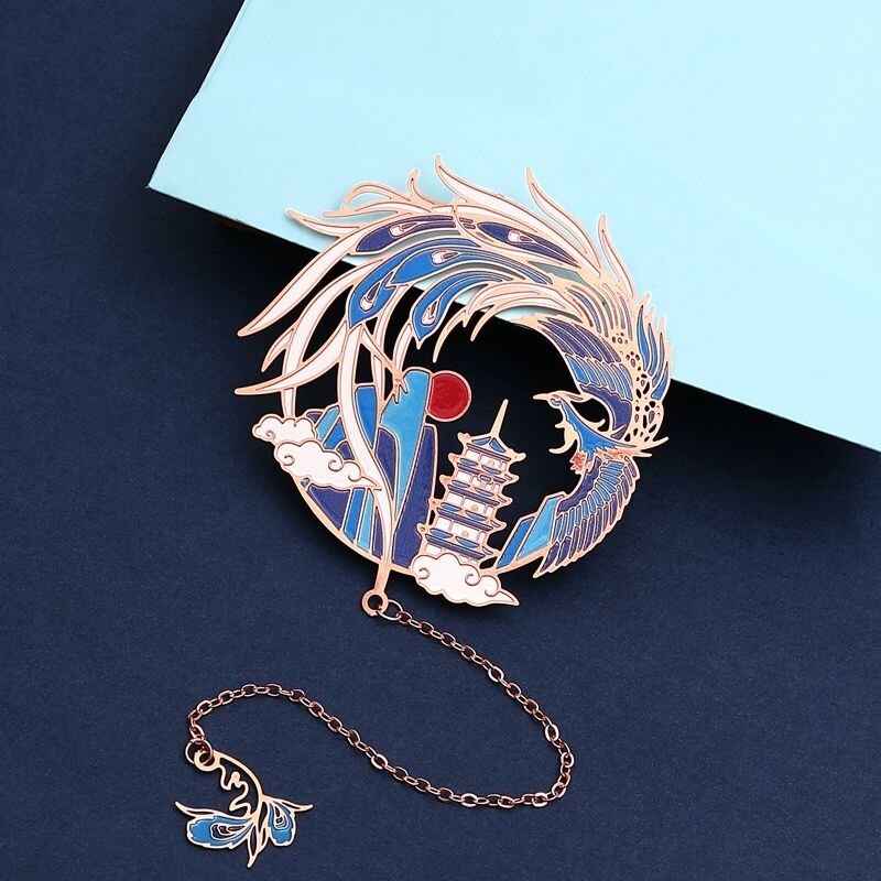 Thẻ Đánh Dấu Trang Sách Bằng Kim Loại Phong Cách Trung Hoa Cổ Điển