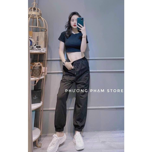 Set bộ thể thao siêu cute áo croptop kèm quần dài