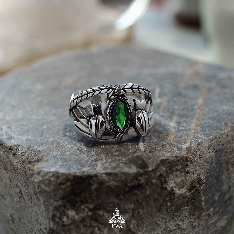 Nhẫn bạc nam FWA Ring of Barahir - Chúa tể chiếc Nhẫn