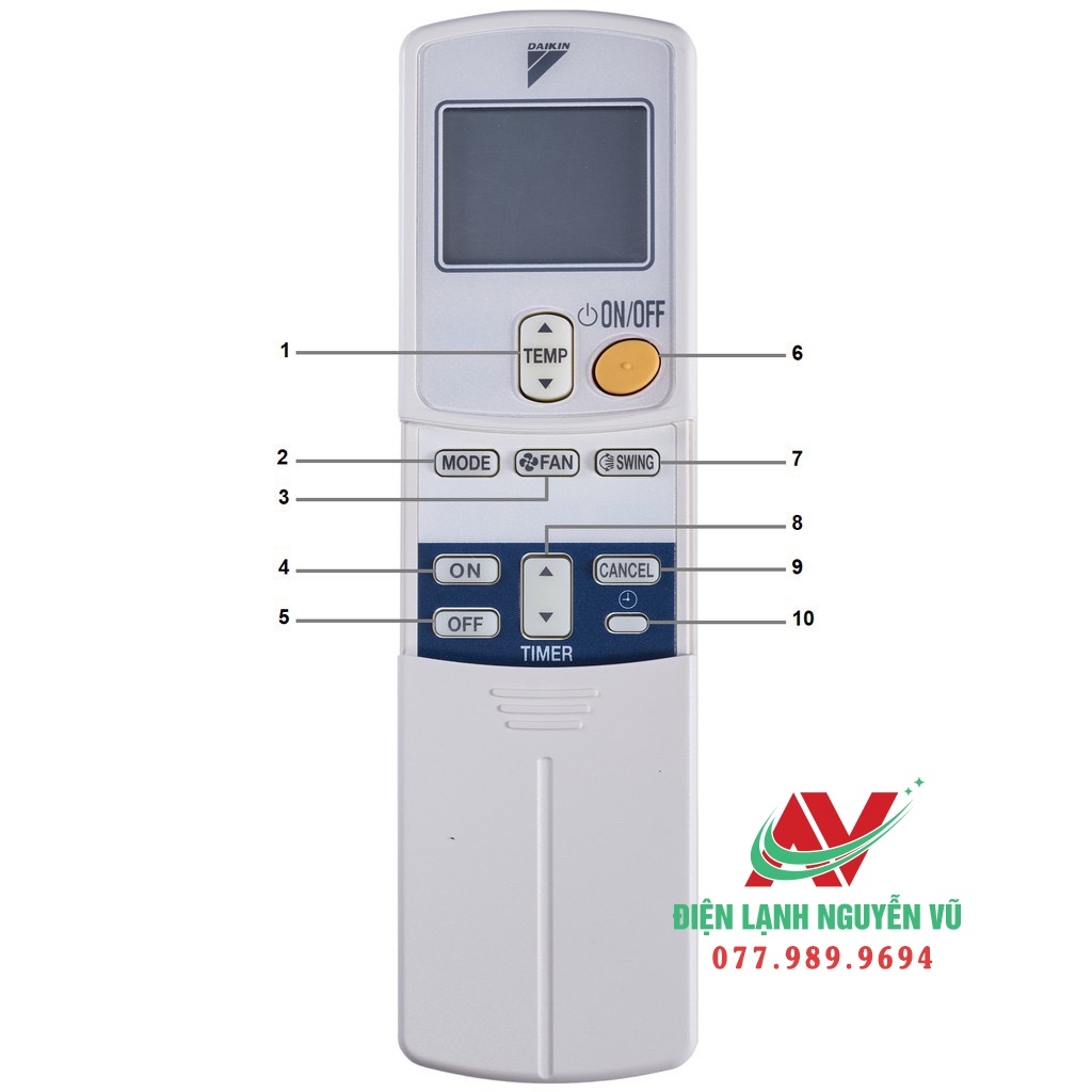 Điều khiển  máy lạnh Daikin 1 chiều