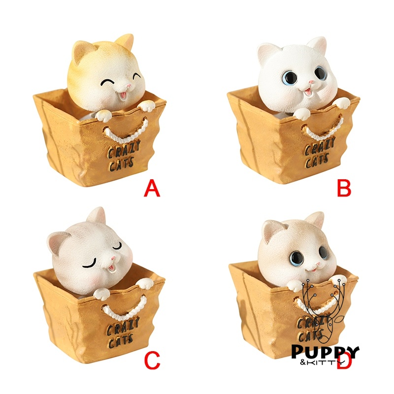 Đồ trang trí Mèo Lắc Đầu Bằng Nhựa Resin Dễ Thương Trang Trí Xe Hơi / Phòng Khách