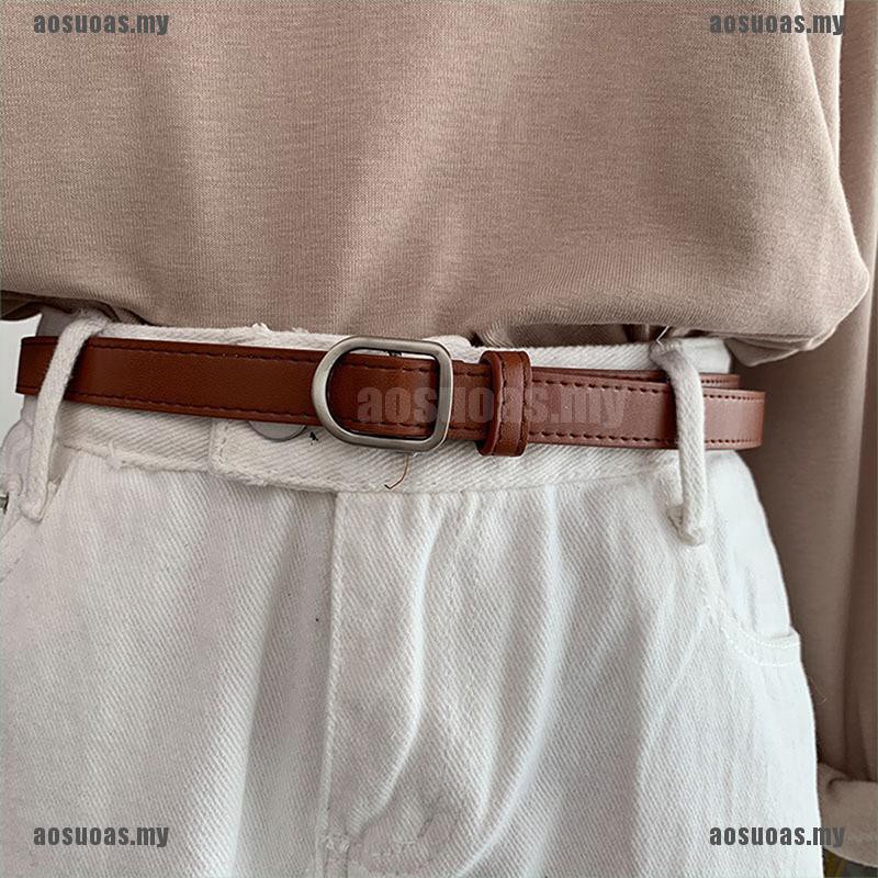 Thắt Lưng Da Bản Nhỏ Phối Khóa Kim Loại Đơn Giản Thời Trang Cho Nữ | BigBuy360 - bigbuy360.vn
