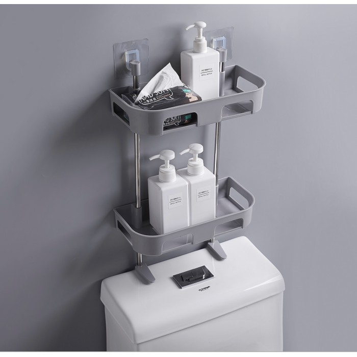 ❁☄♚Giá treo tường nhà tắm đựng đồ 2 tầng - Shelf Toilet Seats Giảm giá10%