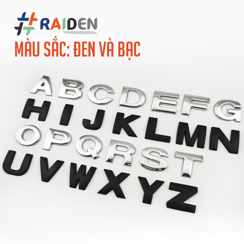 Chữ Kim Loại Dán Xe, Chữ Cái Và Số Kim Loại Dán Trang Trí - Có Tặng Kèm Keo Dán - Raiden | BigBuy360 - bigbuy360.vn