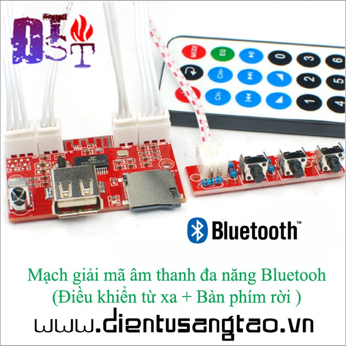 Mạch giải mã âm thanh Bluetooh Điều khiển từ xa +Bàn phím rời