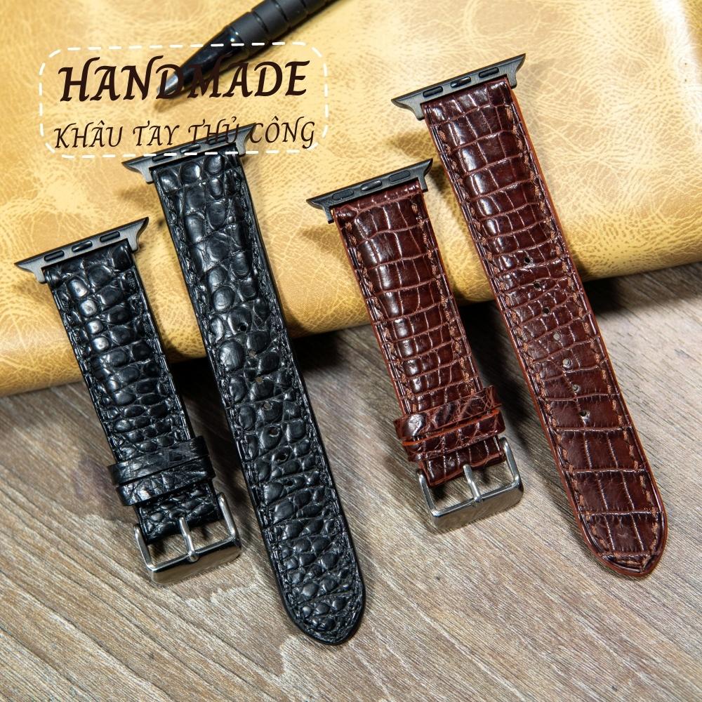 Dây Apple Watch Vnstrap dây đeo đồng hồ Apple Watch series 3 4 5 6 7 se da cá sấu 38mm 40mm 42mm 44mm iwatch ROCO