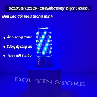 Đèn LED tiktok đổi màu 3 trong 1 - Hồng, Xanh Đèn Led màu quay decor trang trí nhà cửa