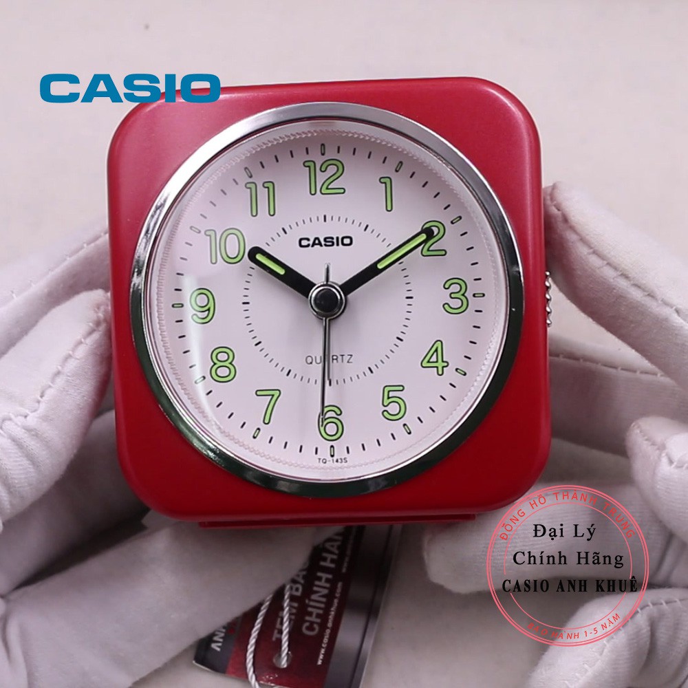 Đồng hồ để bàn Casio TQ-143S-4DF có đèn ,báo thức, dạ quang ( 7.7×7.6×3.8 cm )