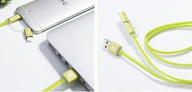 Dây cáp sạc remax 2 in 1 ( chân micro và iPhone ) chính hãng 1m