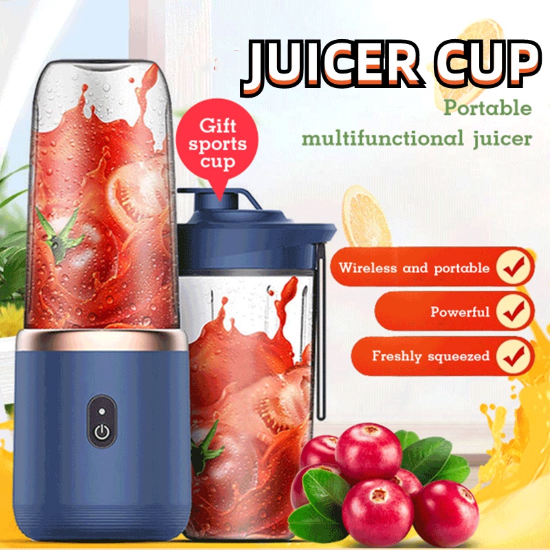 Máy Xay Sinh Tố Mini 400ML Kèm 6 Lưỡi Dao Tiện Dụng
