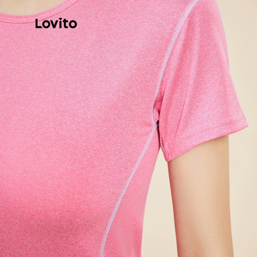 Trang phục thể thao Lovito nhanh khô ghép nối màu sắc viền tương phản L15X210 (Nhiều màu sắc)