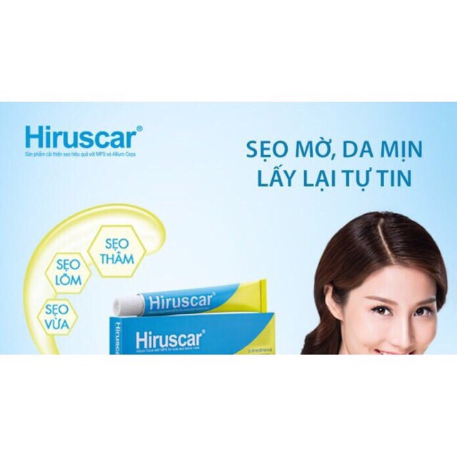 Hiruscar  gel cải thiện Sẹo vừa, sẹo lõm, sẹo thâm ( typ 5g)