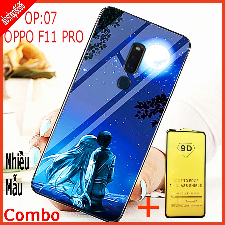 COMBO ốp lưng KÍNH 3D OPPO F11 PRO SANG TRỌNG, TRẺ TRUNG (TẶNG KÈM 1 kính cường lực FULL màn hình ) EDUCASESHOP