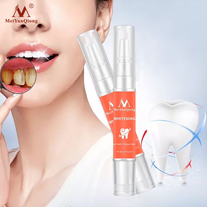 MeiYanQiong Teeth Whitening Pen Bút Gel Làm Trắng Răng Loại Bỏ Vết Bẩn Chất Lượng Cao Loại Bỏ Vết Bẩn Mảng Bám Cho Hàm Răng Trắng Sáng Khỏe Mạnh giúp răng chắc khỏe và trắng sáng tự nhiên Oral Hygiene Cleaning 5ml