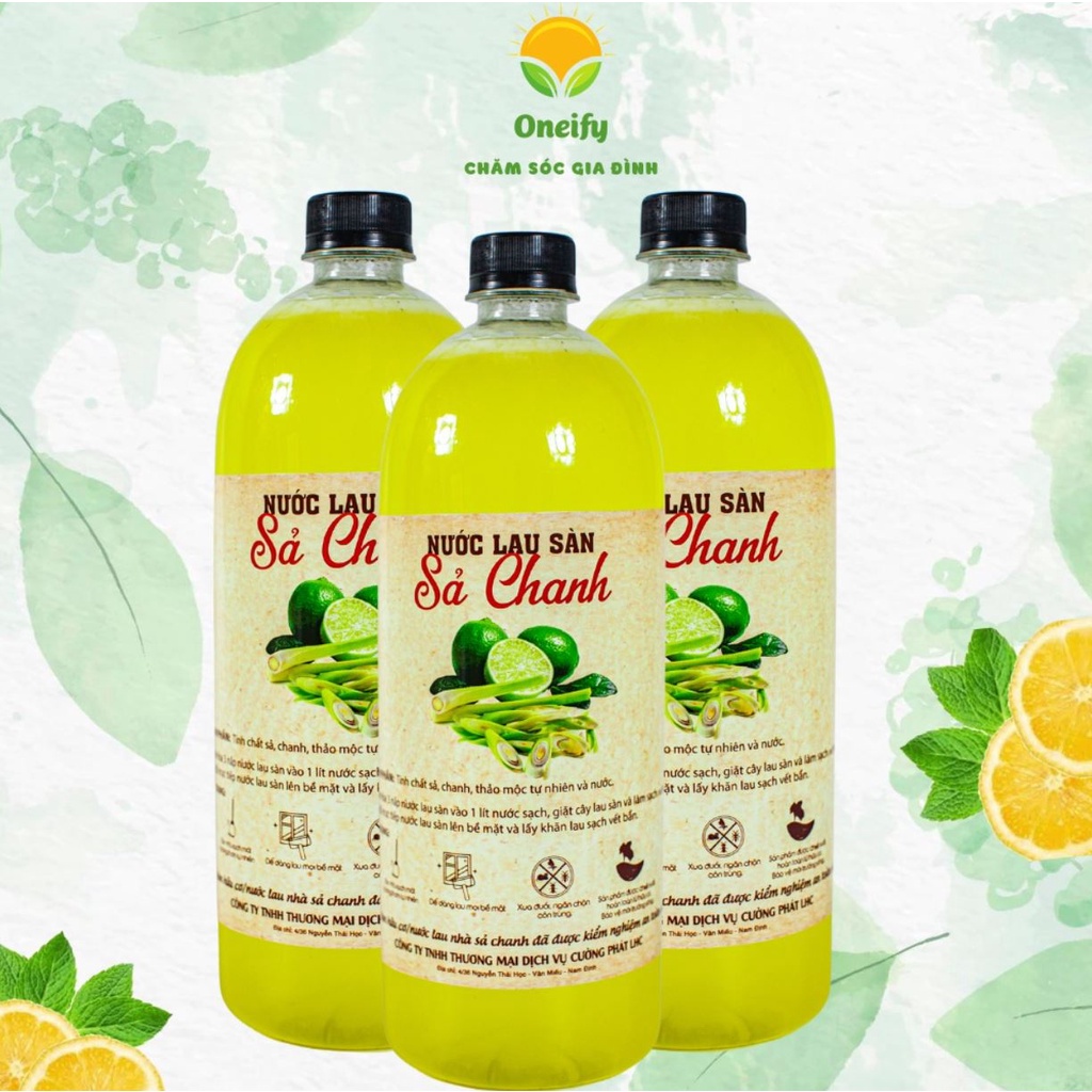 Nước lau sàn nhà Đậm Đặc Hương Sả Chanh Trà Bồng Organic 100% Thiên Nhiên