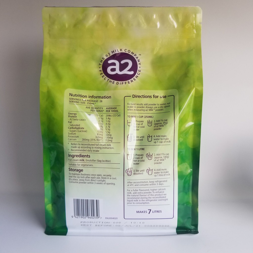 Sữa bột A2 Nguyên kem  Úc 1kg
