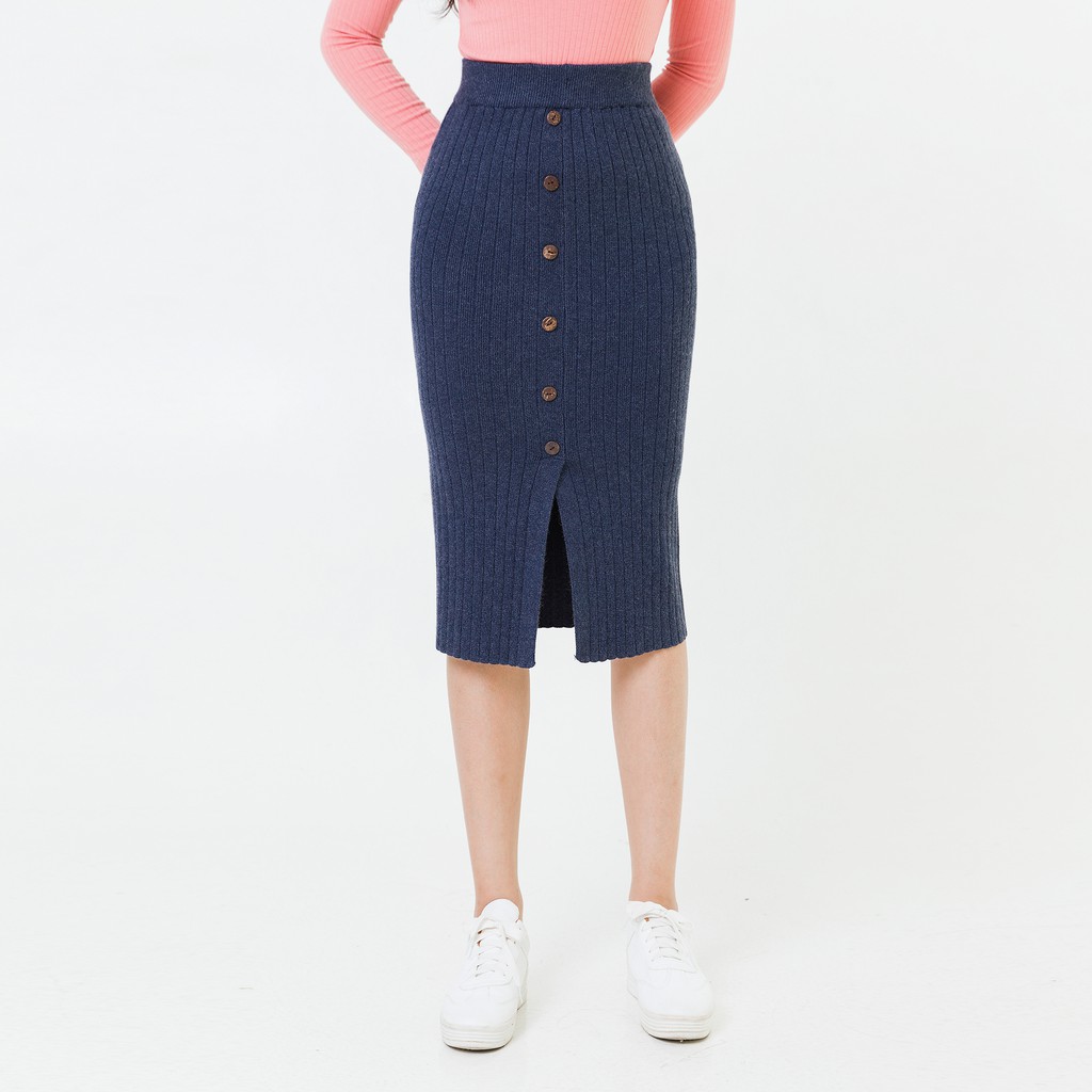 Chân váy midi nẹp giả VIENTRAN V62I20T002 (Nhiều màu) | BigBuy360 - bigbuy360.vn