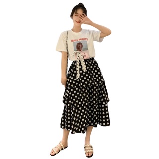 Chân váy 3 tầng chấm bi