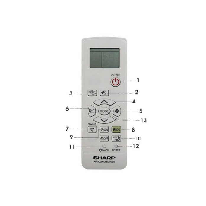 Remote điều khiển máy lạnh Sharp các dòng AH-XxxX