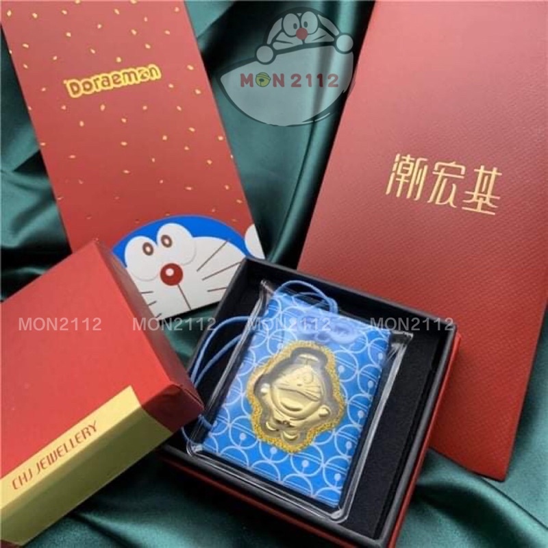 TÚI MAY MẮN PHONG THUỶ MẶT MON MẠ VÀNG DORAEMON DOREMON