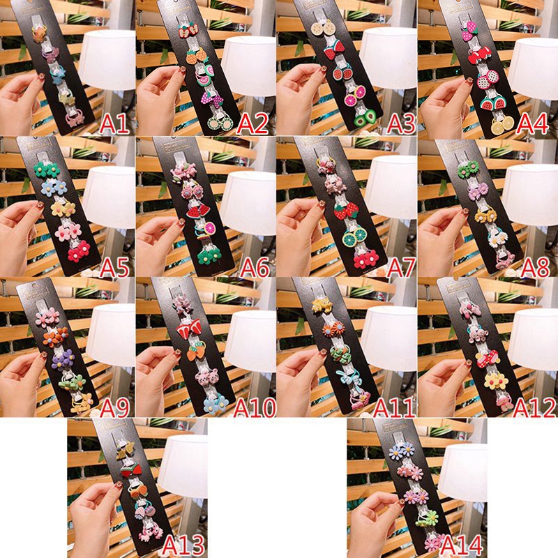 Set 5 Dây Buộc Tóc Đính Hoa Cho Bé Gái