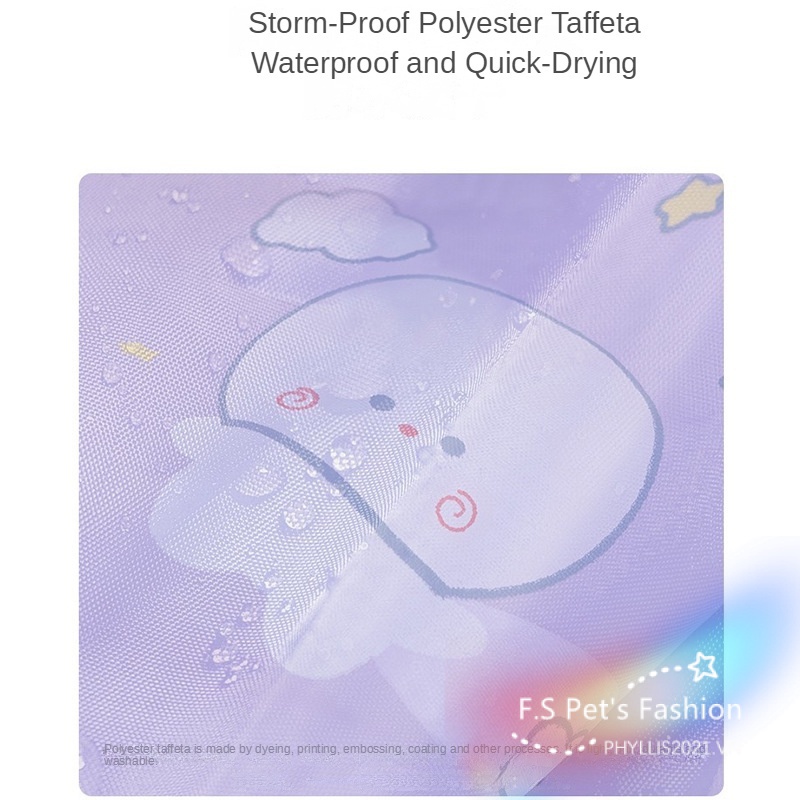 Áo Mưa Thoáng Khí Cỡ Vừa In Họa Tiết Hoạt Hình Đáng Yêu Cho Thú Cưng