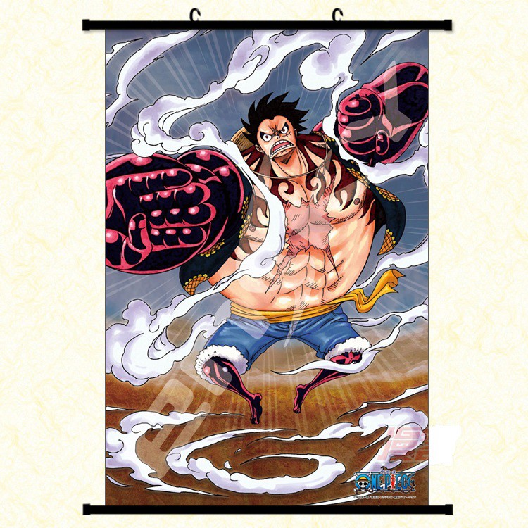 Poster vải anime Luffy gear 4 30x45 - One Piece - tranh vải