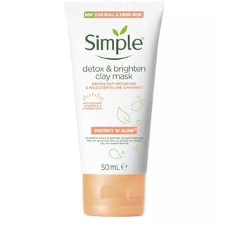 Mặt nạ thải độc và sáng da Simple Protect n Glow Detox & Bighten Clay Mask 50ml