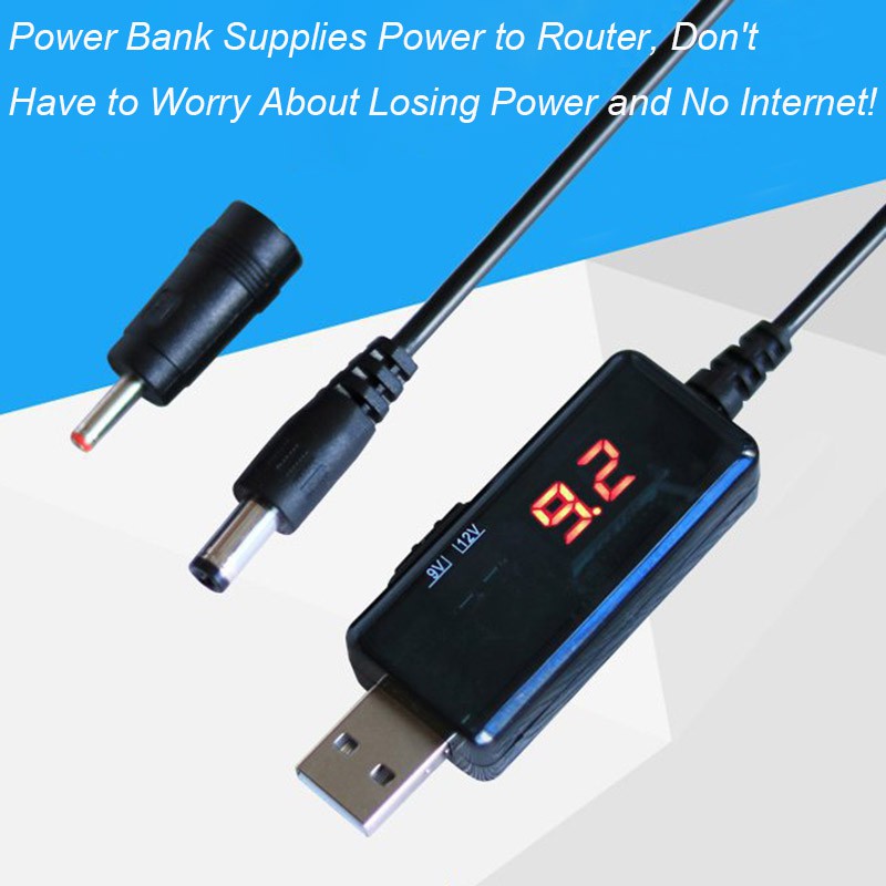 Bộ định tuyến USB to DC 5.5 / 3,5 Bộ tăng cường Bộ tăng tốc 5V đến 9V 12V Tăng cường dòng sạc