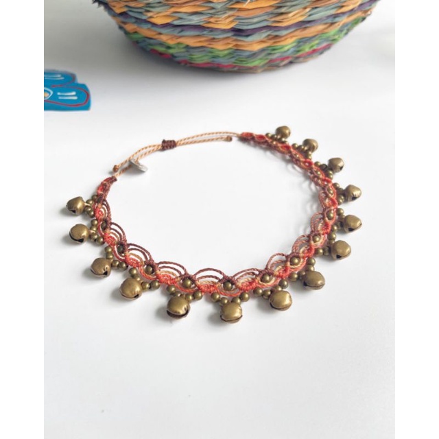 Vòng chân Macrame with bells tone Đất
