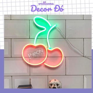 Đèn NeonSign | Quả Cherry | Kích Thước 25x21cm | Quà Tặng Trang Trí Cực Chất , Siêu Sáng & Tiết Kiệm Điện Với Led 12v |
