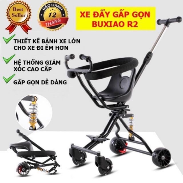 Xe đẩy bunxiao đưa bé đi khắp nơi mà bố mẹ vẫn nhàn tênh chỉ với 450k