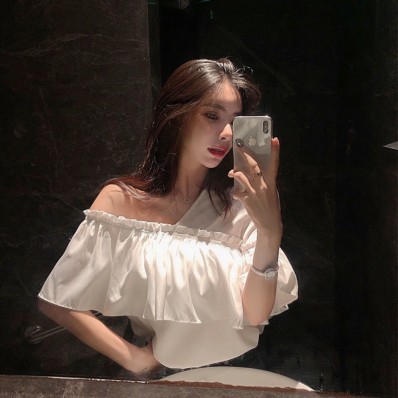 Áo trễ vai nữ bánh bèo Thucucstore Áo hở vai phong cách tiểu thơ Hàn Quốc hàng Quảng Châu SM03