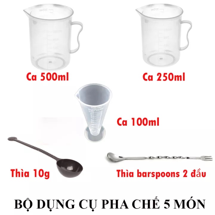 Combo đồ dụng cụ pha chế đầy đủ số lượng 4 món - 5 món - 6 món - 7 món - 8 món đẹp giá tốt