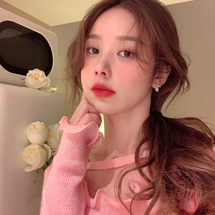 Bông Tai Hình Hoa Phối Nơ Sang Trọng Thời Trang Cho Nữ 2022